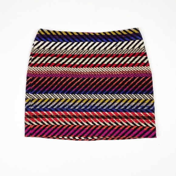 Trina Turk💗Rico Multi-Colored Striped Textured High Rise Mini Skirt 2 NWT - Picture 4 of 6